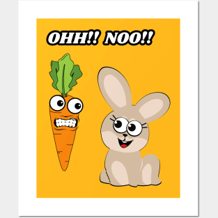 Bunny with carrot Posters and Art